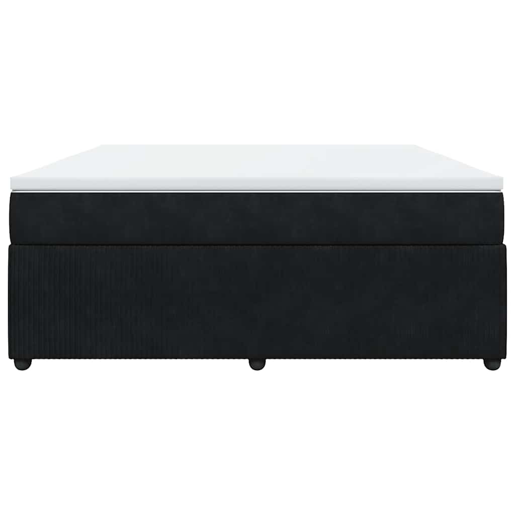 Boxspringbett mit Matratze Schwarz 180x200 cm Samt