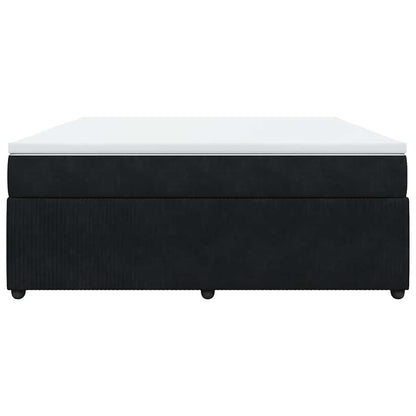 Boxspringbett mit Matratze Schwarz 180x200 cm Samt