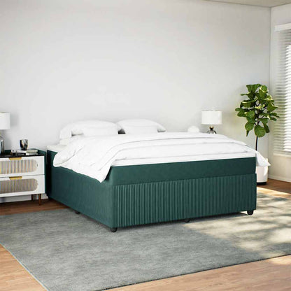 Boxspringbett mit Matratze Dunkelgrün 180x200 cm Samt