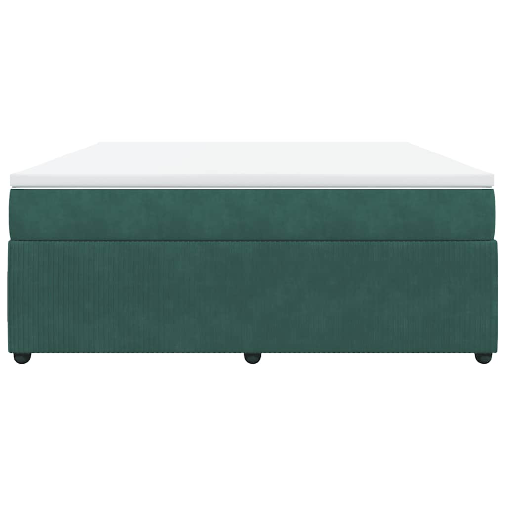Boxspringbett mit Matratze Dunkelgrün 180x200 cm Samt