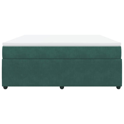 Boxspringbett mit Matratze Dunkelgrün 180x200 cm Samt