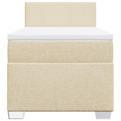Boxspringbett mit Matratze Creme 80x200 cm Stoff