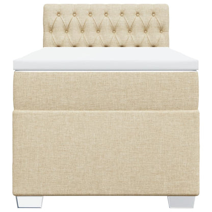 Boxspringbett mit Matratze Creme 100x200 cm Stoff