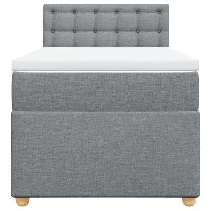 Boxspringbett mit Matratze Hellgrau 80x200 cm Stoff