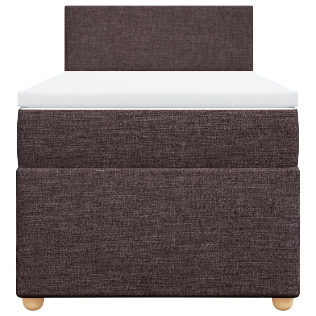 Boxspringbett mit Matratze Dunkelbraun 90x200 cm Stoff
