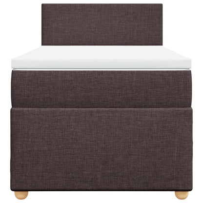 Boxspringbett mit Matratze Dunkelbraun 90x200 cm Stoff