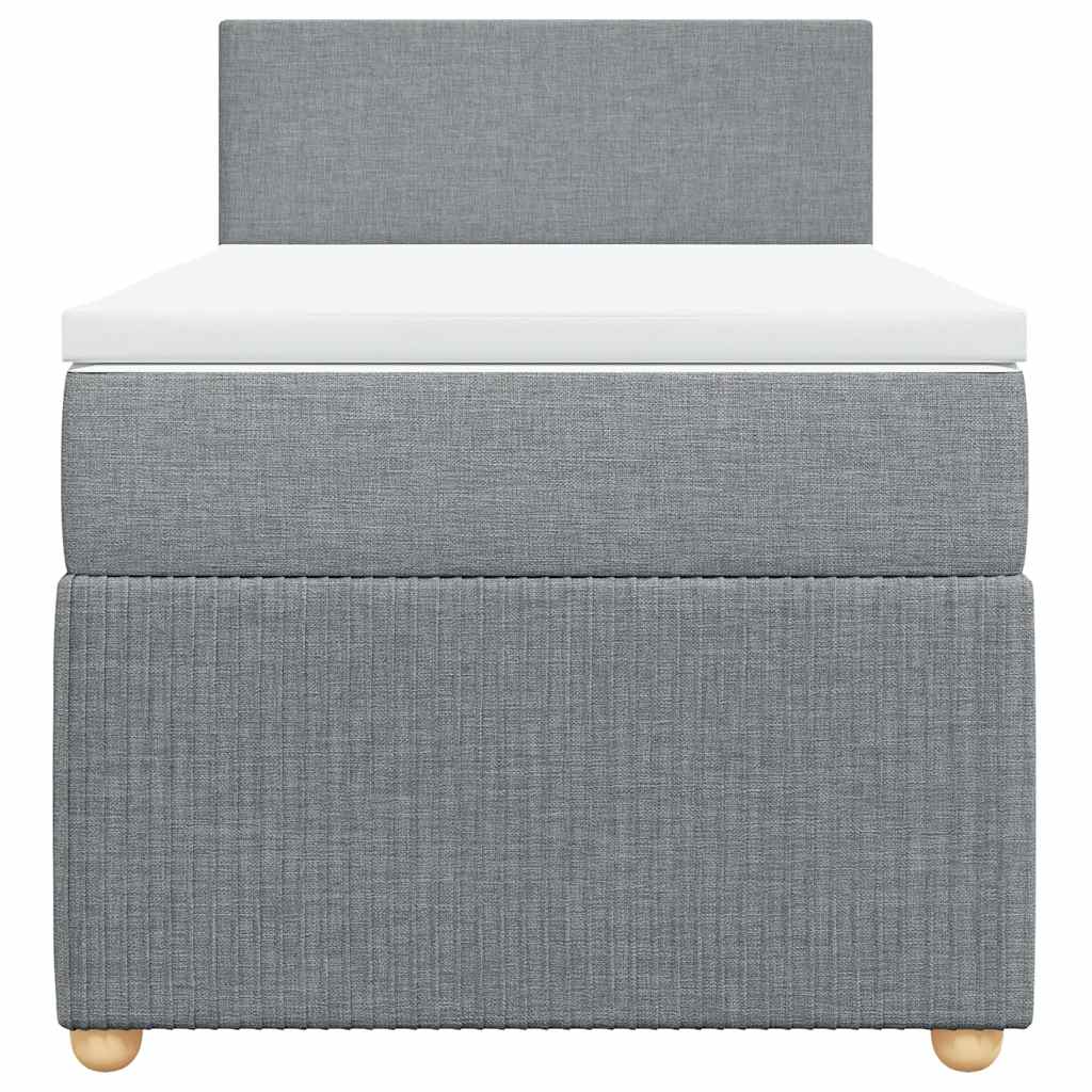 Boxspringbett mit Matratze Hellgrau 80x200 cm Stoff