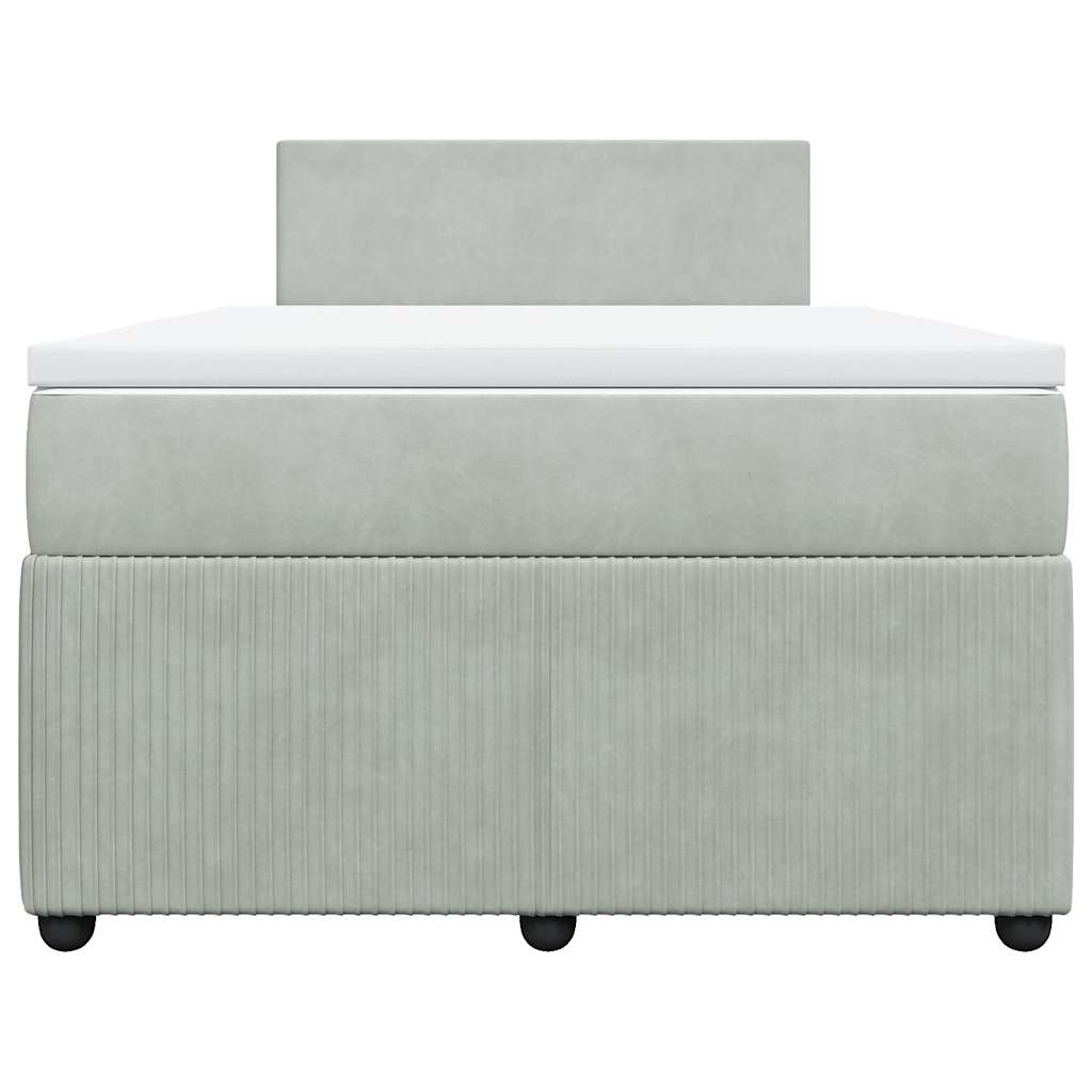 Boxspringbett mit Matratze Hellgrau 120x190 cm Samt