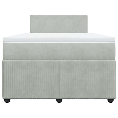 Boxspringbett mit Matratze Hellgrau 120x190 cm Samt