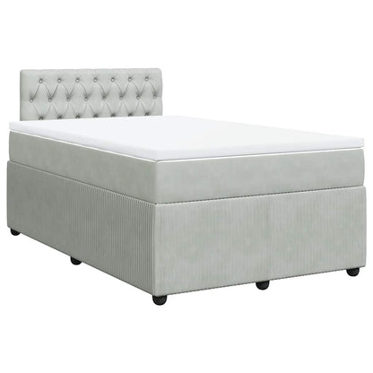Boxspringbett mit Matratze Hellgrau 120x190 cm Samt