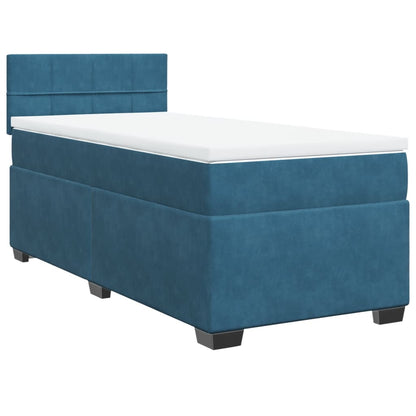 Boxspringbett mit Matratze Blau 90x190 cm Samt