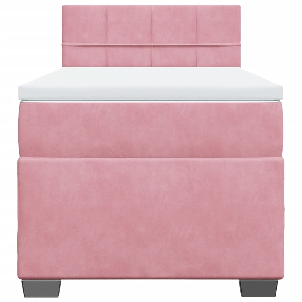 Boxspringbett mit Matratze Rosa 100x200 cm Samt