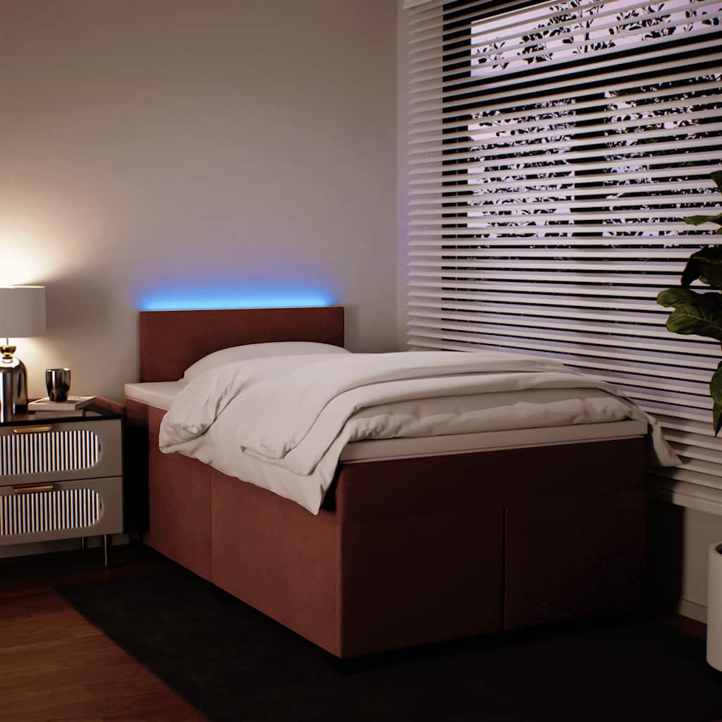 Boxspringbett mit Matratze Rosa 120x190 cm Samt