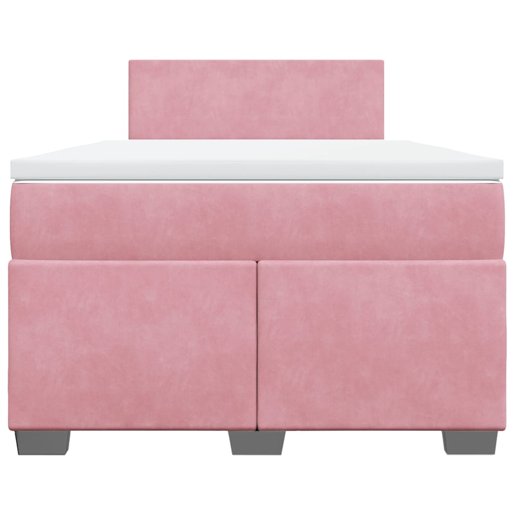 Boxspringbett mit Matratze Rosa 120x190 cm Samt