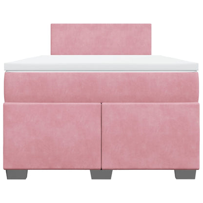 Boxspringbett mit Matratze Rosa 120x190 cm Samt