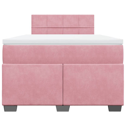 Boxspringbett mit Matratze Rosa 120x190 cm Samt