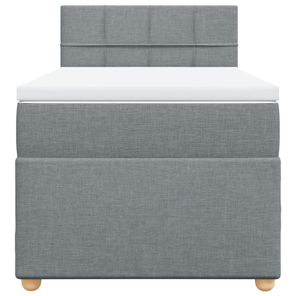 Boxspringbett mit Matratze Hellgrau 80x200 cm Stoff