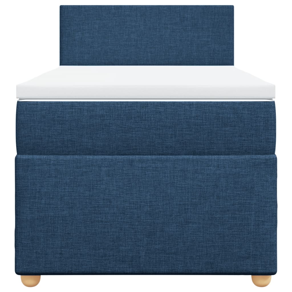 Boxspringbett mit Matratze Blau 90x190 cm Stoff