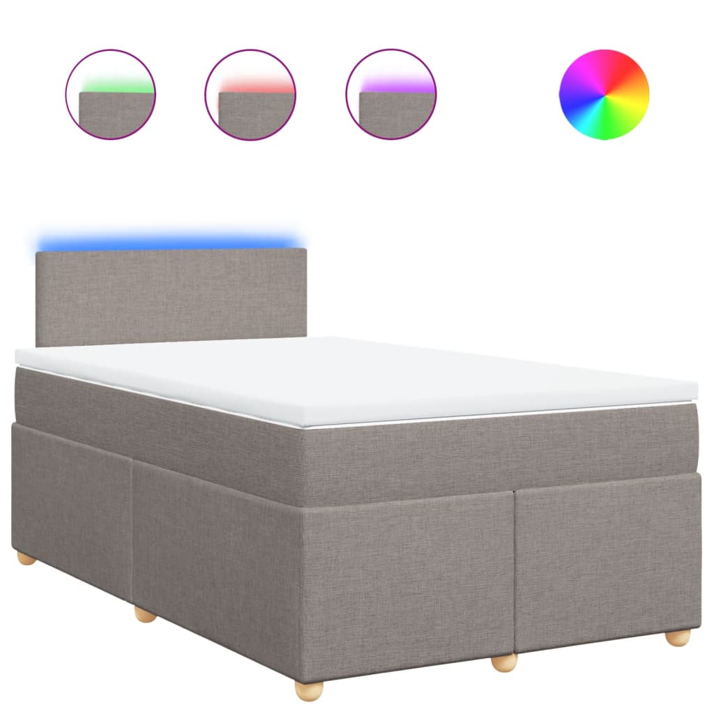 Boxspringbett mit Matratze Taupe 120x190 cm Stoff