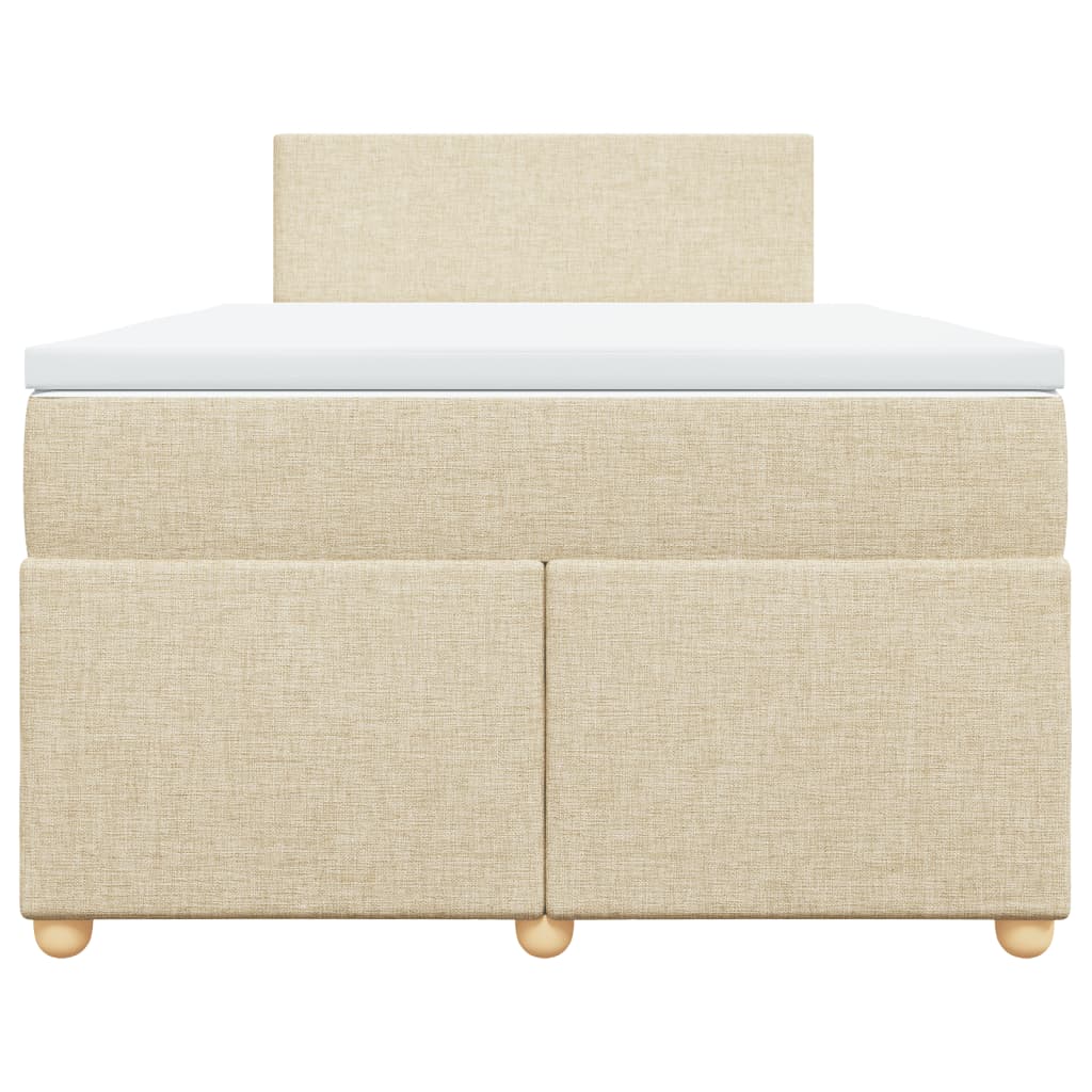Boxspringbett mit Matratze Creme 120x190 cm Stoff