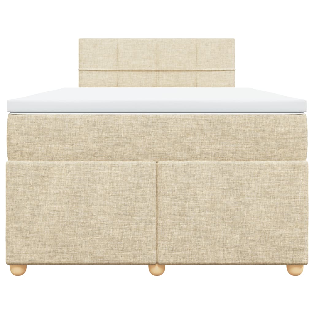 Boxspringbett mit Matratze Creme 120x190 cm Stoff