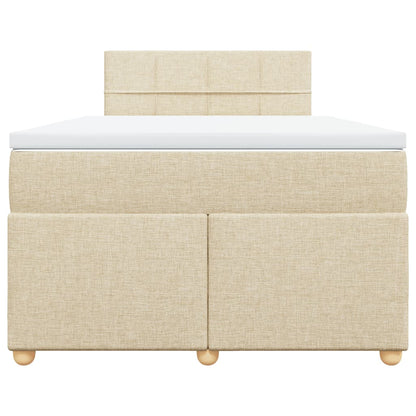 Boxspringbett mit Matratze Creme 120x190 cm Stoff