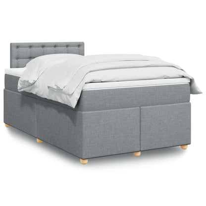 Boxspringbett mit Matratze Hellgrau 120x190 cm Stoff