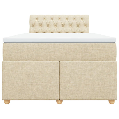 Boxspringbett mit Matratze Creme 120x200 cm Stoff