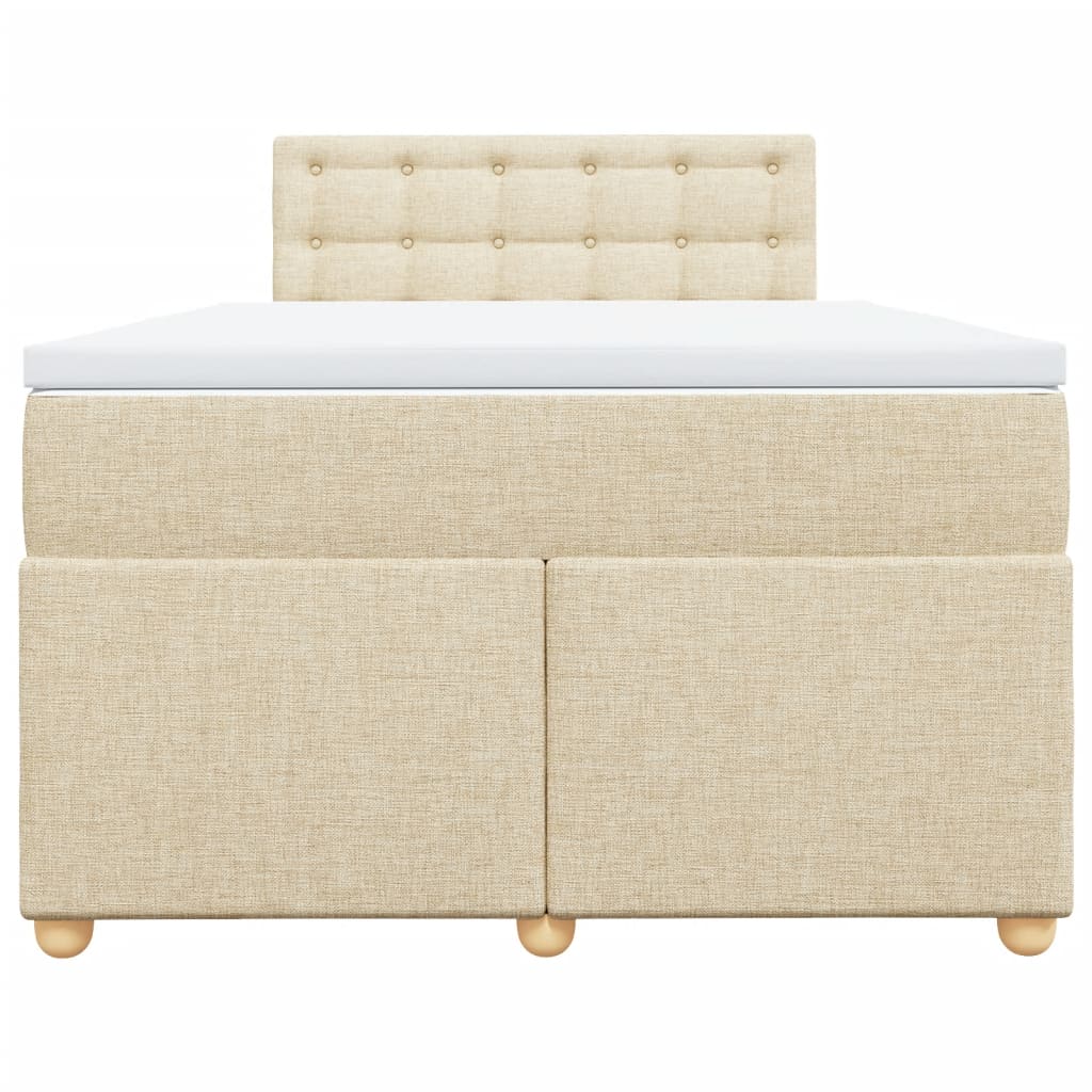 Boxspringbett mit Matratze Creme 120x200 cm Stoff