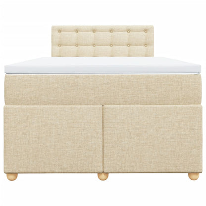 Boxspringbett mit Matratze Creme 120x200 cm Stoff