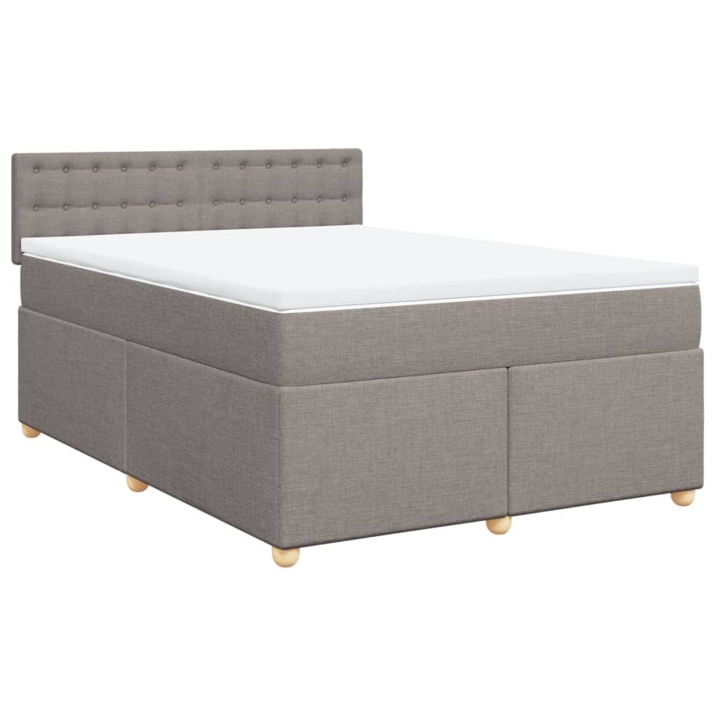 Boxspringbett mit Matratze Taupe 160x200 cm Stoff