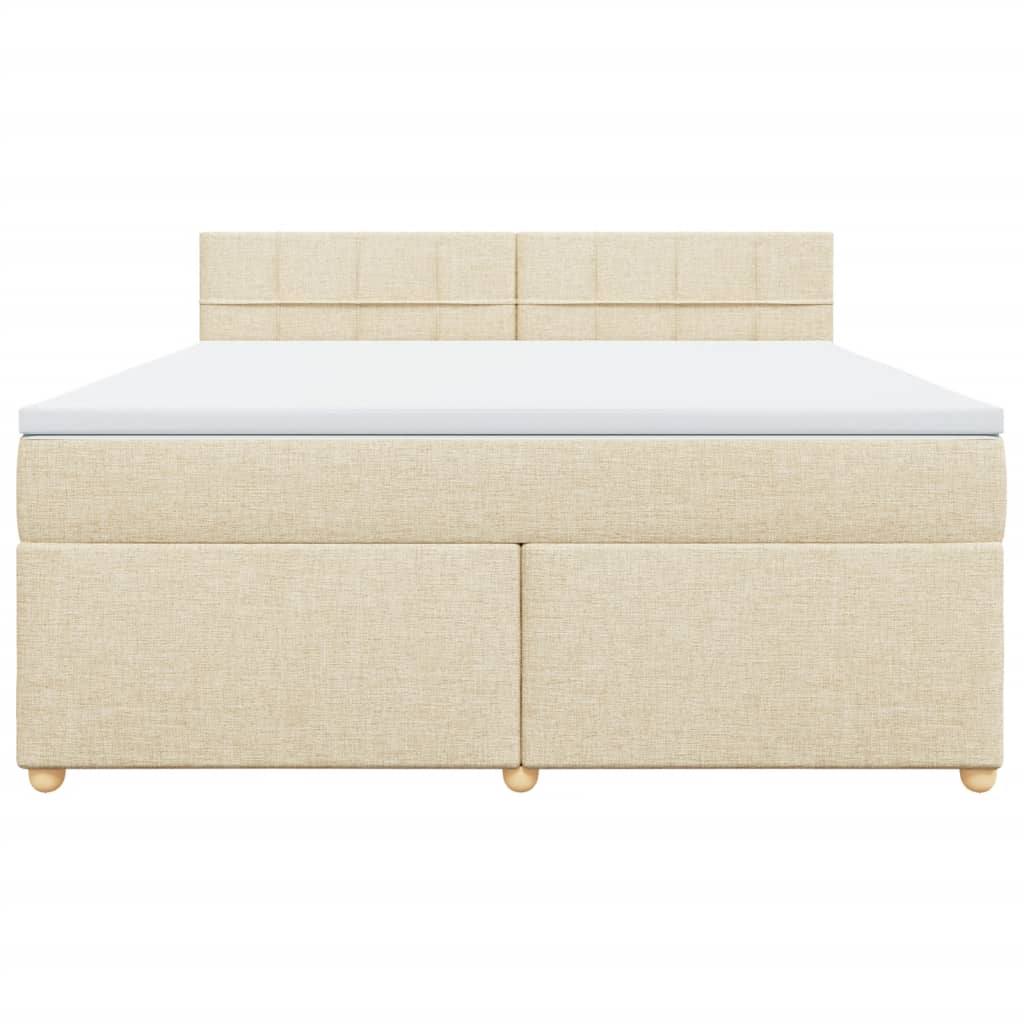 Boxspringbett mit Matratze Creme 180x200 cm Stoff