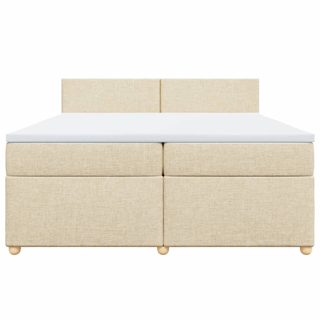 Boxspringbett mit Matratze Creme 200x200 cm Stoff