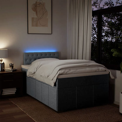 Boxspringbett mit Matratze Hellgrau 120x190 cm Stoff