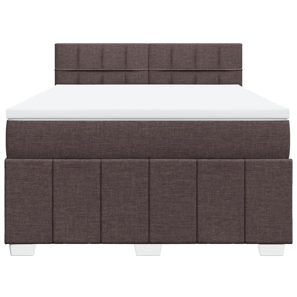 Boxspringbett mit Matratze Dunkelbraun 160x200 cm Stoff