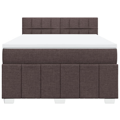 Boxspringbett mit Matratze Dunkelbraun 160x200 cm Stoff