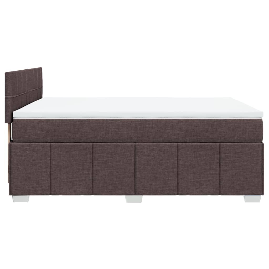 Boxspringbett mit Matratze Dunkelbraun 160x200 cm Stoff