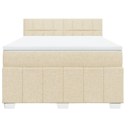 Boxspringbett mit Matratze Creme 160x200 cm Stoff