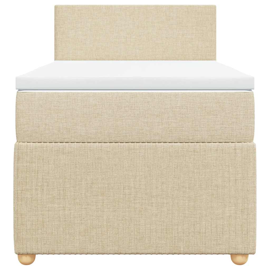Boxspringbett mit Matratze Creme 90x190 cm Stoff