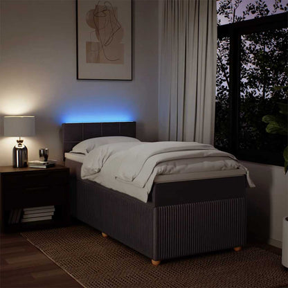 Boxspringbett mit Matratze Dunkelbraun 90x190 cm Stoff