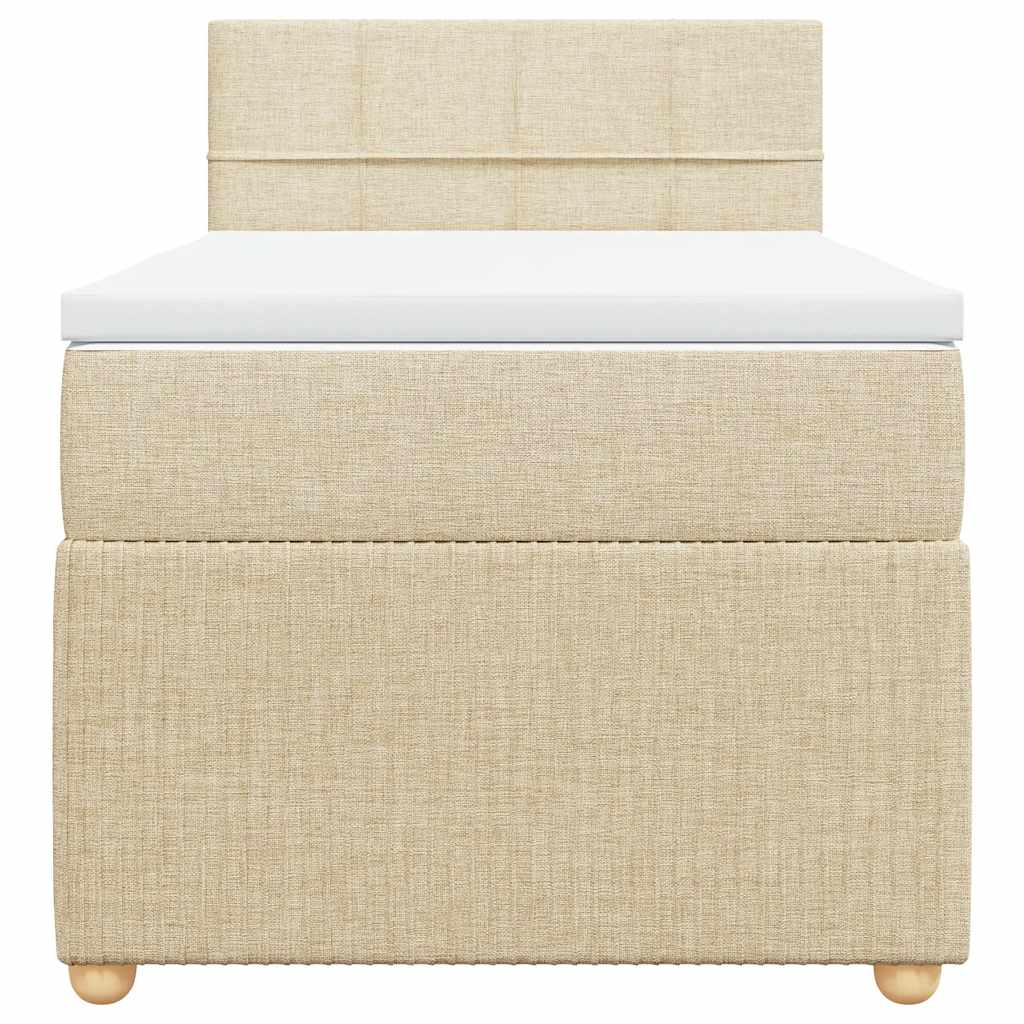 Boxspringbett mit Matratze Creme 90x190 cm Stoff