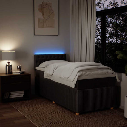 Boxspringbett mit Matratze Dunkelbraun 90x190 cm Stoff