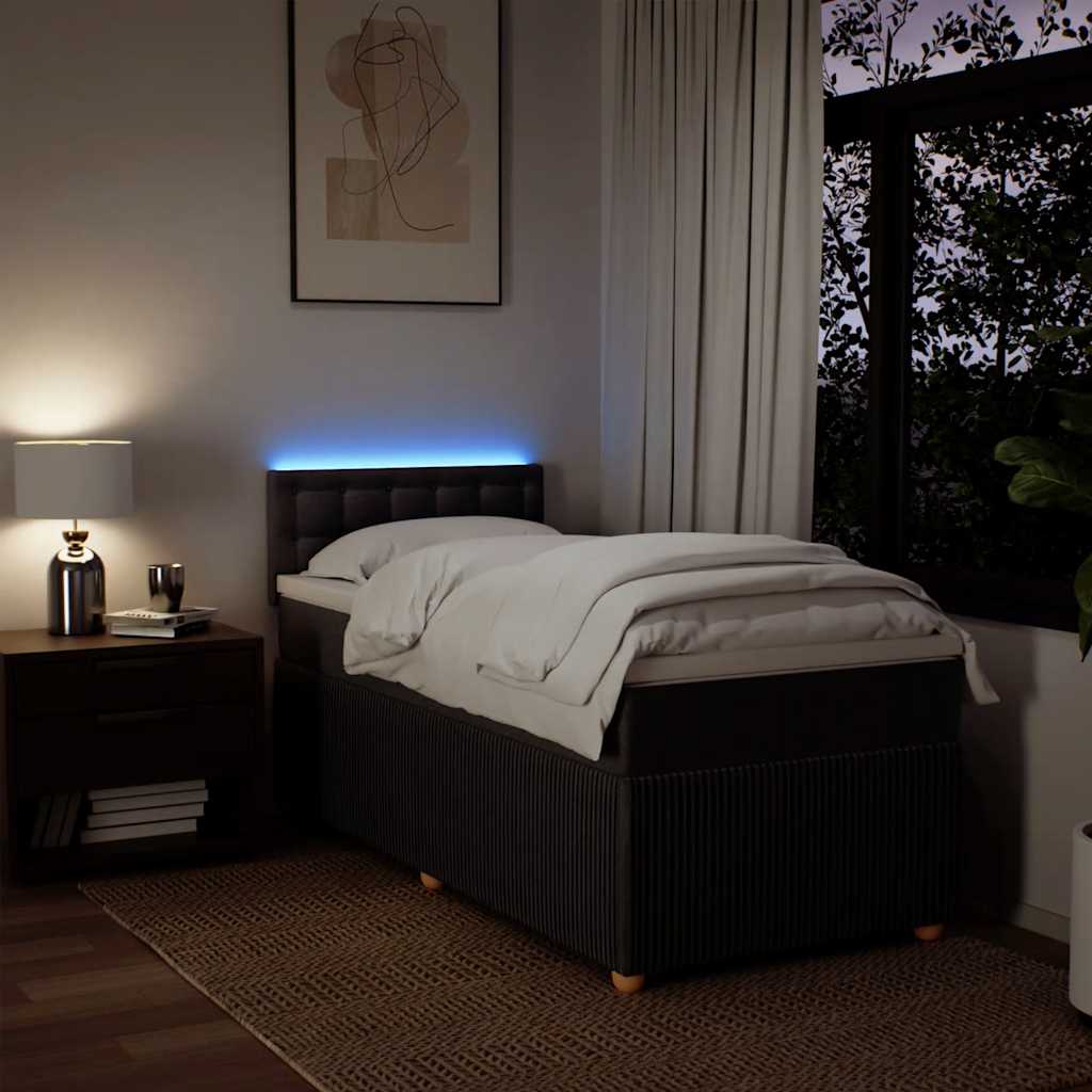 Boxspringbett mit Matratze Dunkelbraun 90x190 cm Stoff