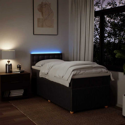 Boxspringbett mit Matratze Dunkelbraun 90x190 cm Stoff