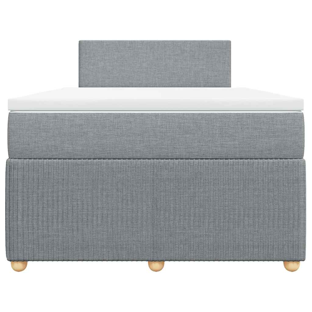Boxspringbett mit Matratze Hellgrau 120x190 cm Stoff