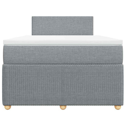 Boxspringbett mit Matratze Hellgrau 120x190 cm Stoff