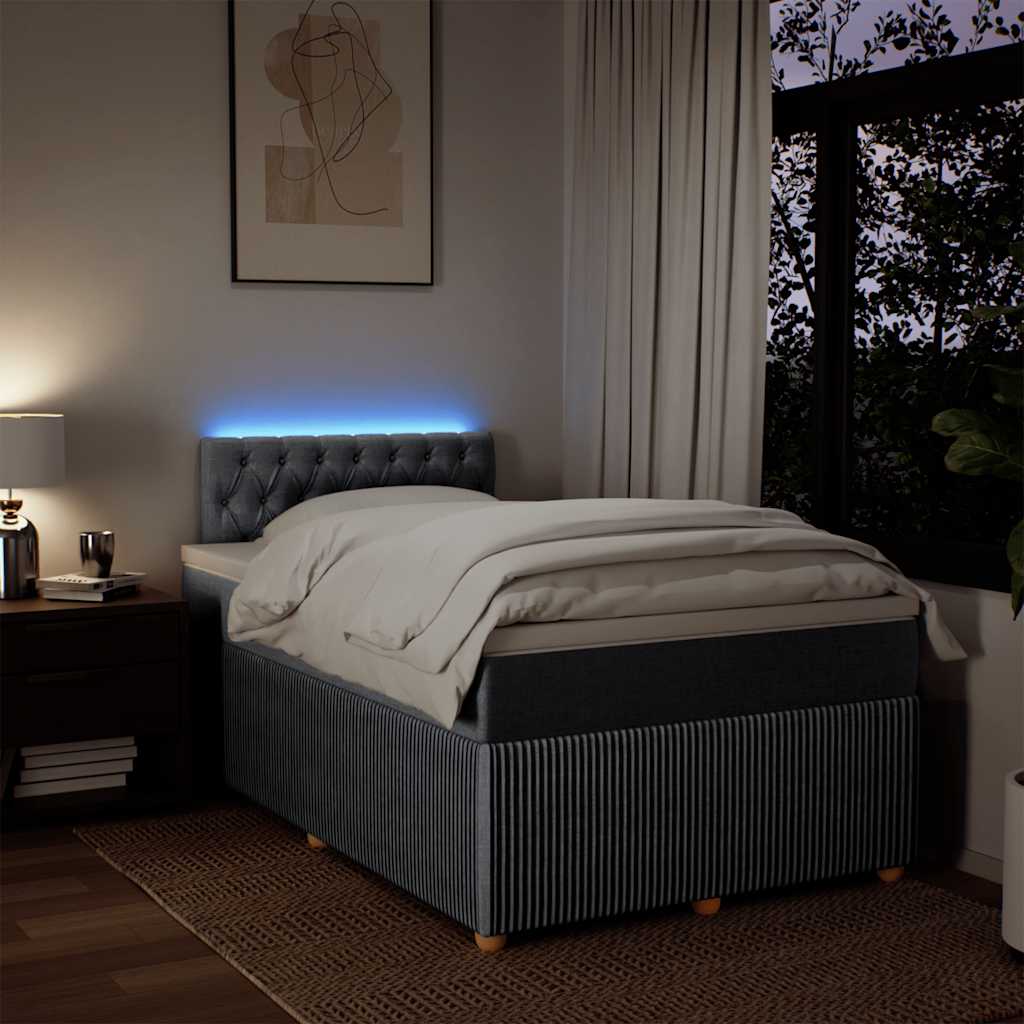 Boxspringbett mit Matratze Hellgrau 120x190 cm Stoff