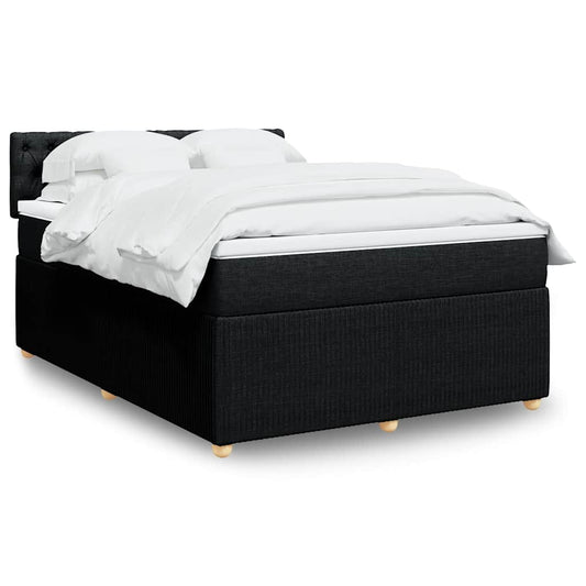Boxspringbett mit Matratze Schwarz 140x190 cm Stoff