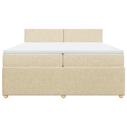 Boxspringbett mit Matratze Creme 200x200 cm Stoff