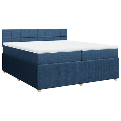 Boxspringbett mit Matratze Blau 200x200 cm Stoff